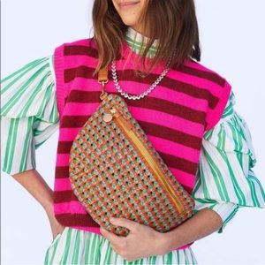 Clare V. Grande Fanny Pack in Multi Rattan